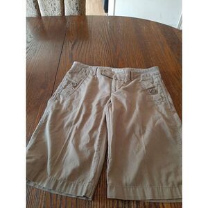 Size 4 Banana Republic Brown Flat Front Pleated Leg Cotton Casual Shorts Pockets